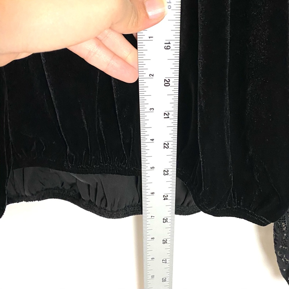 Free People Dream Team Black Velvet and Lace Top - Picture 10 of 11